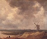 Jan van Goyen Windmill by a River painting